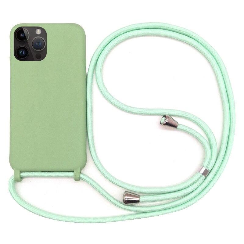 Crossbody Necklace Strap Lanyard Cord Phone Case For iPhone 14 Plus 13 12 Mini 11 Pro XS Max XR X Silicone Soft TPU Back Cover - i-Phonecases.com