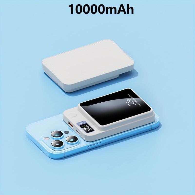 Hinne 5000/10000mAh Mobile Power Bank, 22.5W/PD20W Super Fast Charge, Magnetic Wireless Charging Bank, Portable Mobile Phone Charger For IPhone15pro/14max/13/12/ (USB, Type-c), With LED Power Display.