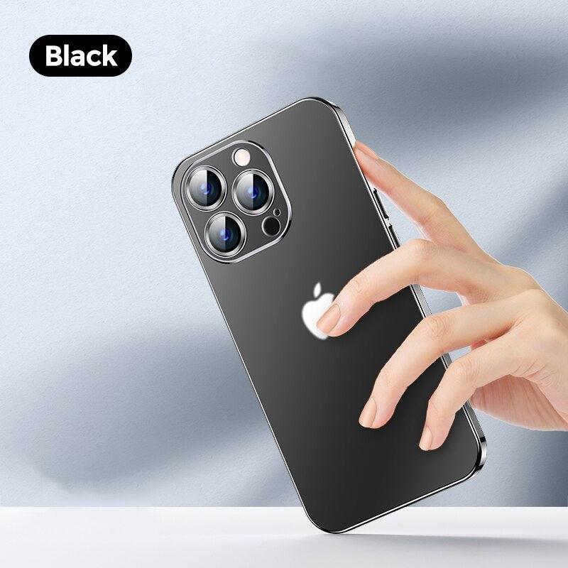 Full Lens Protection iPhone 13 Back Cover Ultra Slim Thin Electroplating Shockproof Airbag Case For iPhone 12 13 Pro Max - i-Phonecases.com