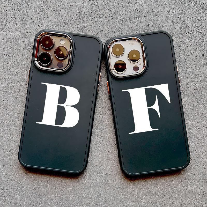 Initial Letter A Z Fashion Phone Case For iPhone 7 8 Plus SE2020 12 11 Pro Max X XS XR White Boldface Letter Soft Cover - i-Phonecases.com