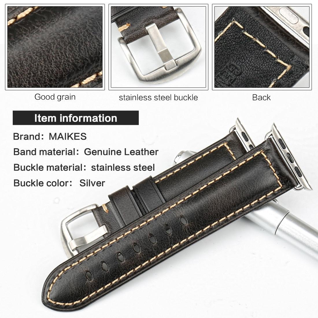 Leather Strap for Apple Watch Band 44mm 40mm 45mm 41mm 38mm 42mm Single Tour Watchband Bracelet IWatch Series 5 4 3 6 Se 7 Band - i-Phonecases.com