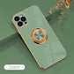 Luxury Plating Metal Ring Holder Phone Case For iPhone 14 Plus 13 12 Pro Max Soft Cover - i-Phonecases.com