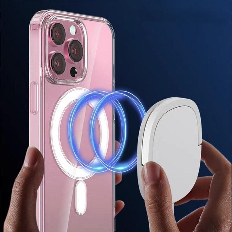 Magnetic Transparent Phone Case for Iphone 15 Plus Pro Max for Magsafe Wireless Charging Shockproof Phone Shell for Iphone 15 - i-Phonecases.com