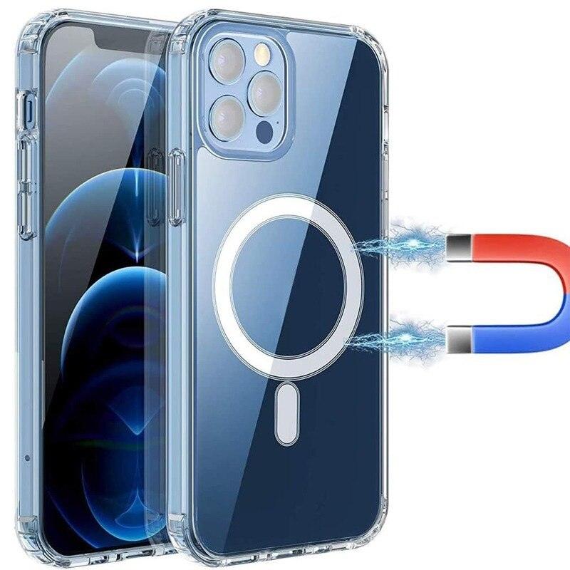 Magnetic Transparent Phone Case for Iphone 15 Plus Pro Max for Magsafe –