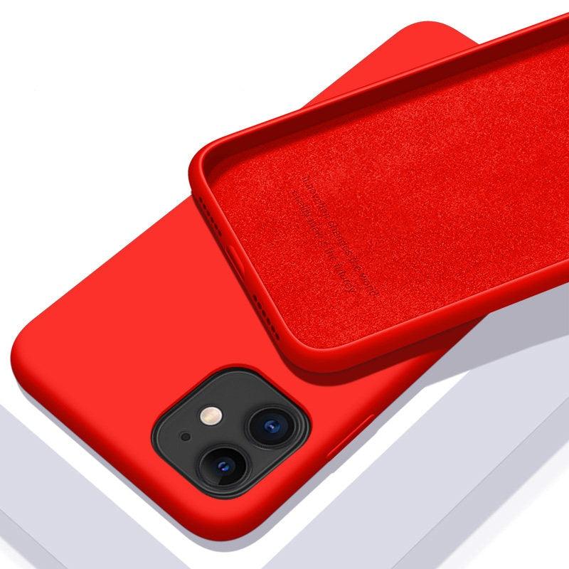 Original Liquid Silicone Premium Soft Cover For iPhone 11 12 Pro X XR XS Max Shockproof Case For iPhone 7 6 6S 8 Plus Plain Case For iPhone - i-Phonecases.com