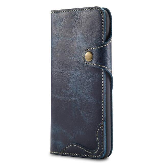 Real Leather Retro Wallet Case For Apple iPhone X Max Flip Cover Card Holder Wallet Case For iPhone XS XS iPhone XR Leather Case - i-Phonecases.com