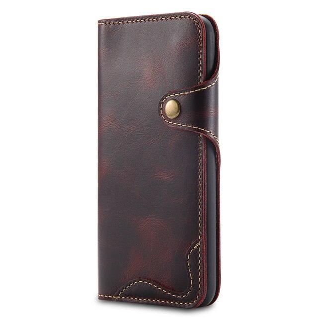 Real Leather Retro Wallet Case For Apple iPhone X Max Flip Cover Card Holder Wallet Case For iPhone XS XS iPhone XR Leather Case - i-Phonecases.com