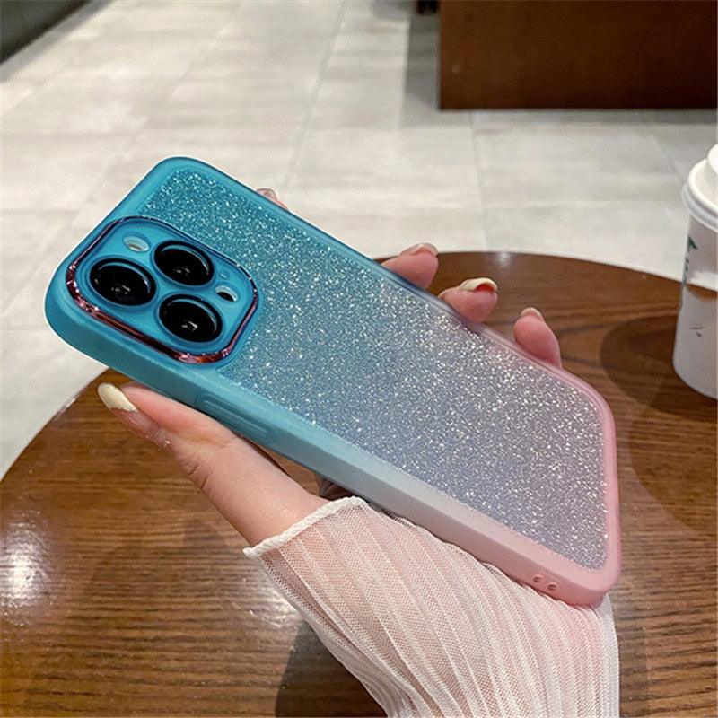 Shockproof Gradient Bumper Phone Case For iPhone 14 13 12 11 Pro Max XS Max X XR Cover - i-Phonecases.com