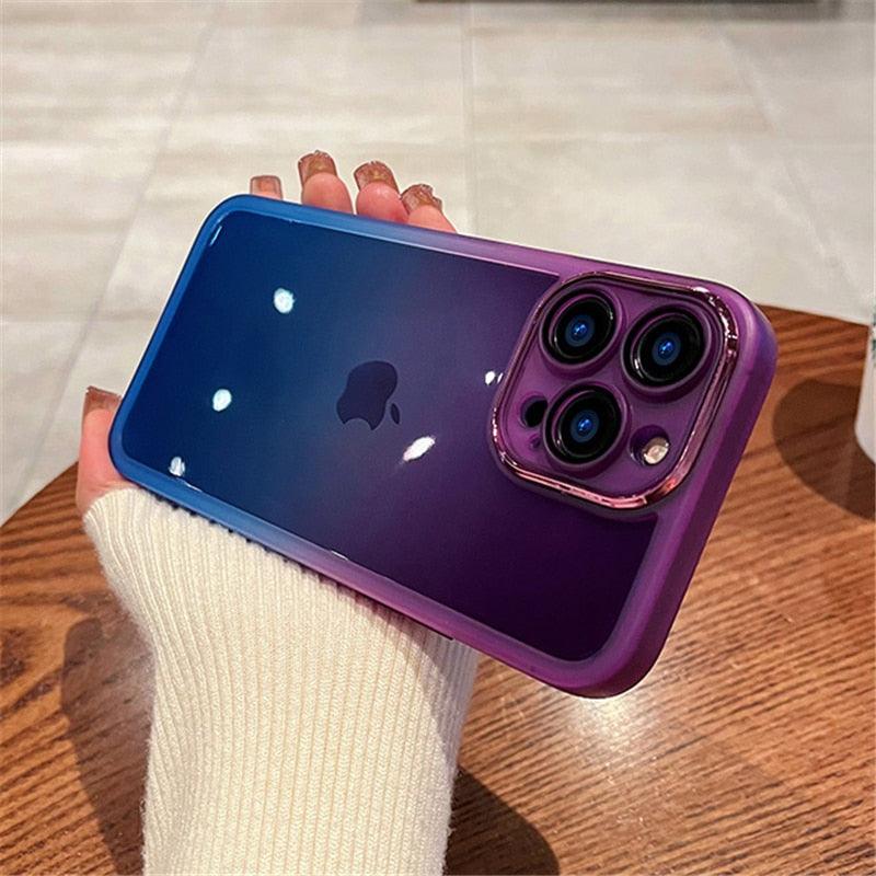 Shockproof Gradient Bumper Phone Case For iPhone 14 13 12 11 Pro Max XS Max X XR Cover - i-Phonecases.com