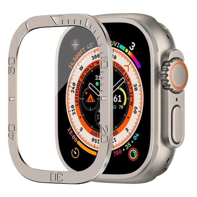 Tempered Glass Screen Protector for Apple Watch Ultra 49mm With Metal Aluminum Alloy Bumper - i-Phonecases.com