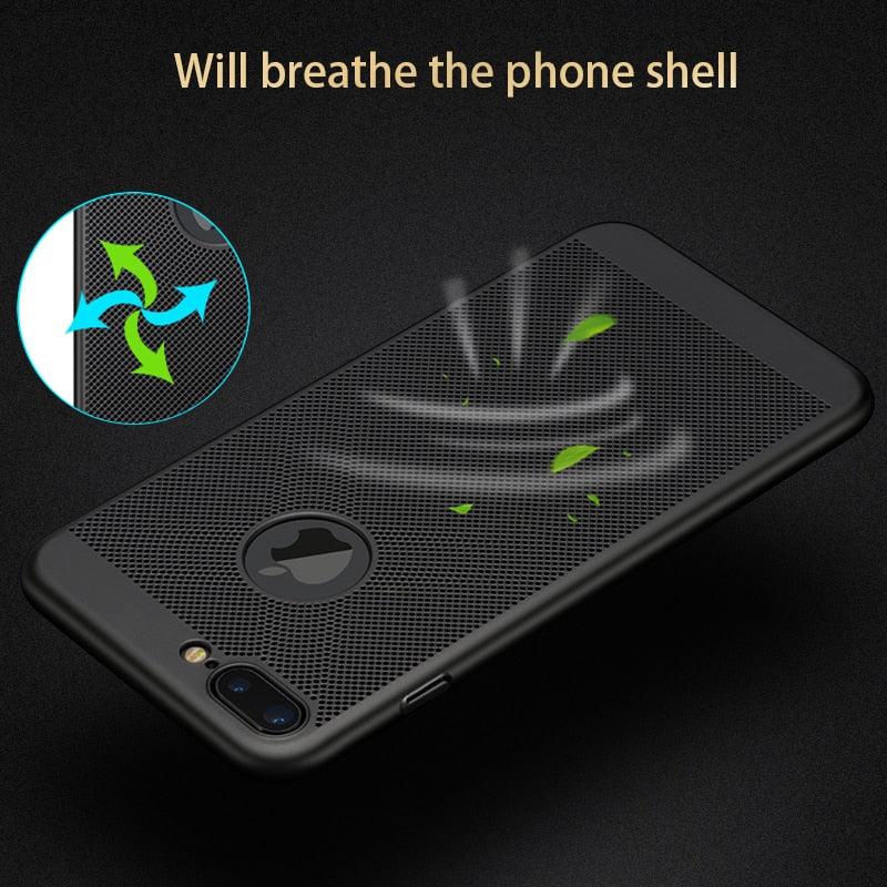 Ultra Slim Breathe Case For iPhone 13 12 11 Pro Max Xr Xs Xs 6S 6 7 8 Plus 5S 5 S SE X Cover Shell Heat Dissipation Hard PC Case - i-Phonecases.com