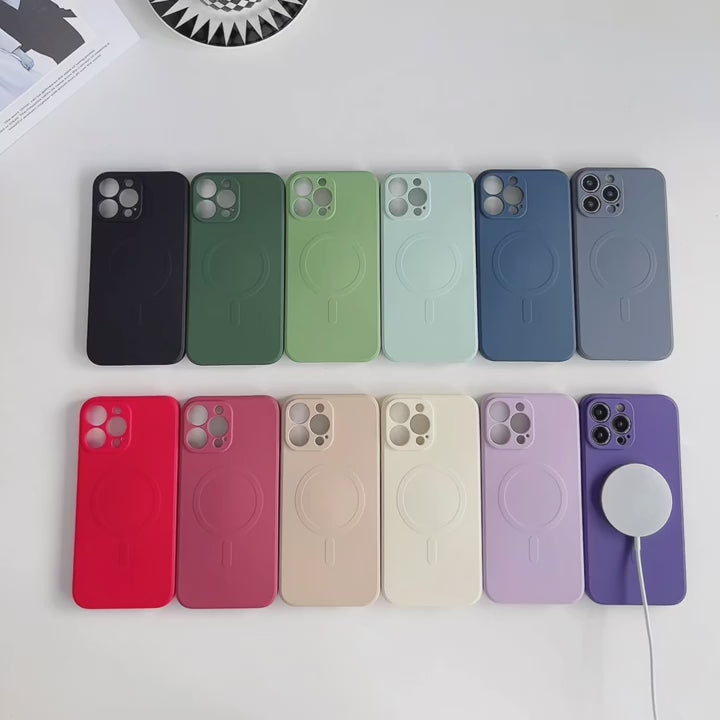 Liquid Silicon MagSafe Wireless Magnetic Charge Case For iPhone 11 Pro X XR XS Max Back Cover