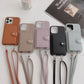Luxury Crossbody Lanyard Leather Card Holder Wallet Case For iPhone 14 13 Pro Max mini