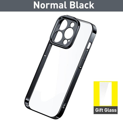 Air Armor Lens Protection Electroplated Transparent Case For iPhone 14 Plus Pro Max Cover
