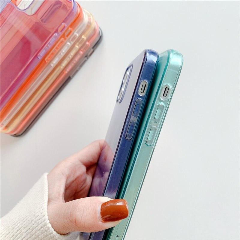 Candy Color Translucent Soft Silicone Case For iPhone 14 Pro 12 13 Max Mini Shockproof Cover