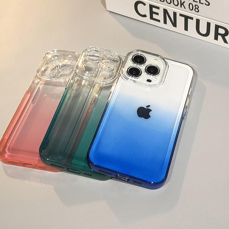 Clear Acrylic Gradient Phone Case For iPhone 13 12 11 Pro Max XS XR X 7 8 Plus Back Cover