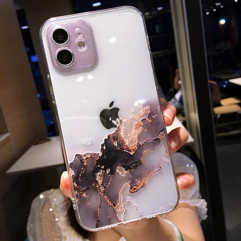 Colorful Liquid Marble Case For iPhone 12 Mini 11 X XR XS 7 8 Plus Soft Shockproof Cover - i-Phonecases.com
