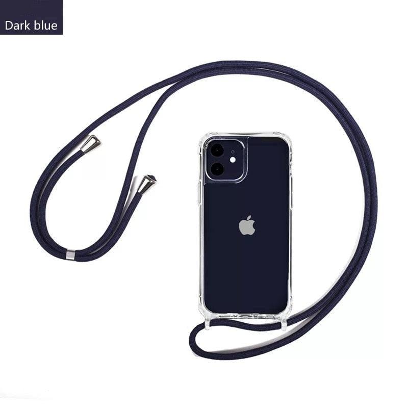 Crossbody Cord Necklace Lanyard Case For iPhone 11 Pro Max XS XR X SE 2020 Transparent Cover