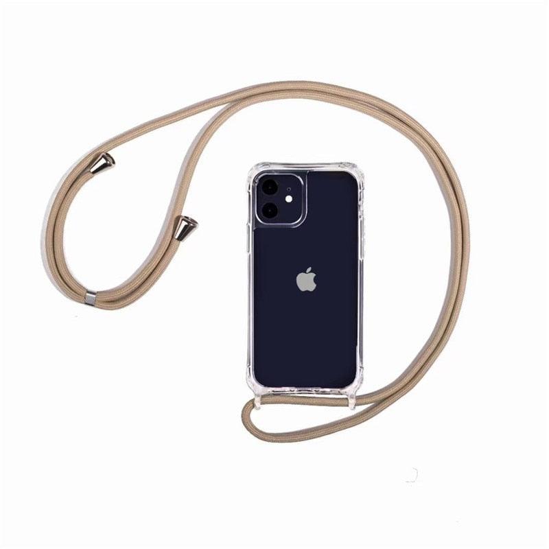 Crossbody Cord Necklace Lanyard Case For iPhone 11 Pro Max XS XR X SE 2020 Transparent Cover