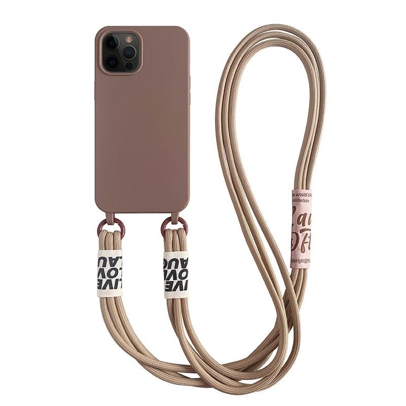 Crossbody Couture Fashion Lanyard Case For iPhone XS XR X 8 7 Plus SE3 Silicone Cover