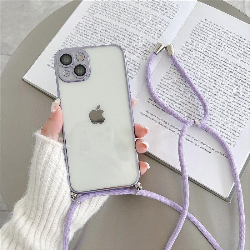 Crossbody Lanyard Camera Protector Case For iPhone 13 12 11 Pro Max XS XR X Soft Cover