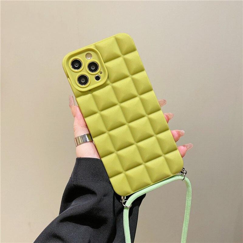 Cute 3d Matrix Crossbody Fashion Lanyard Soft Case For iPhone 14 13 12 11 X S XR 7 8 SE