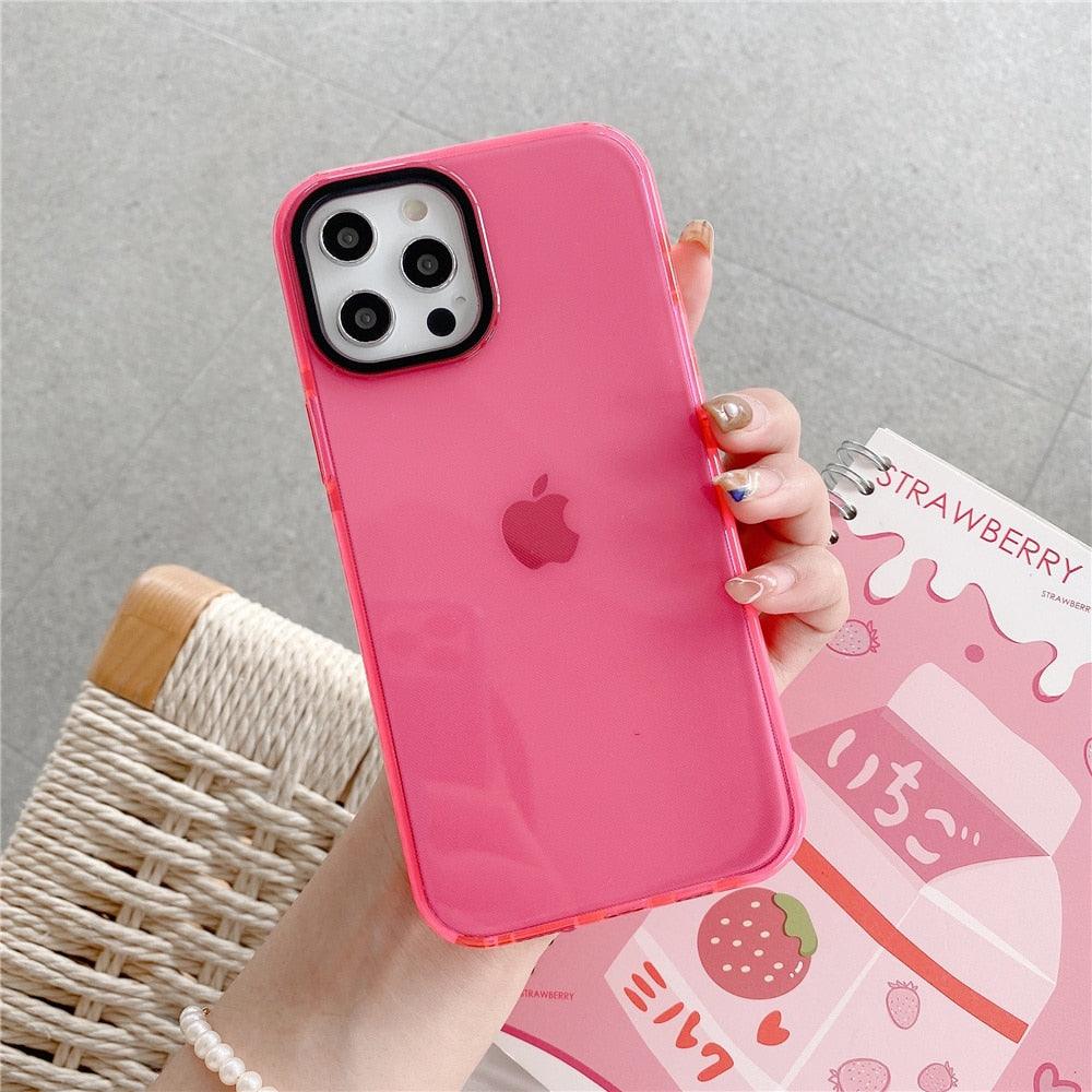 Cute Candy Neon Fluorescent Color Case For iPhone 11 Pro Max XR X XS Max 7 8 Plus SE