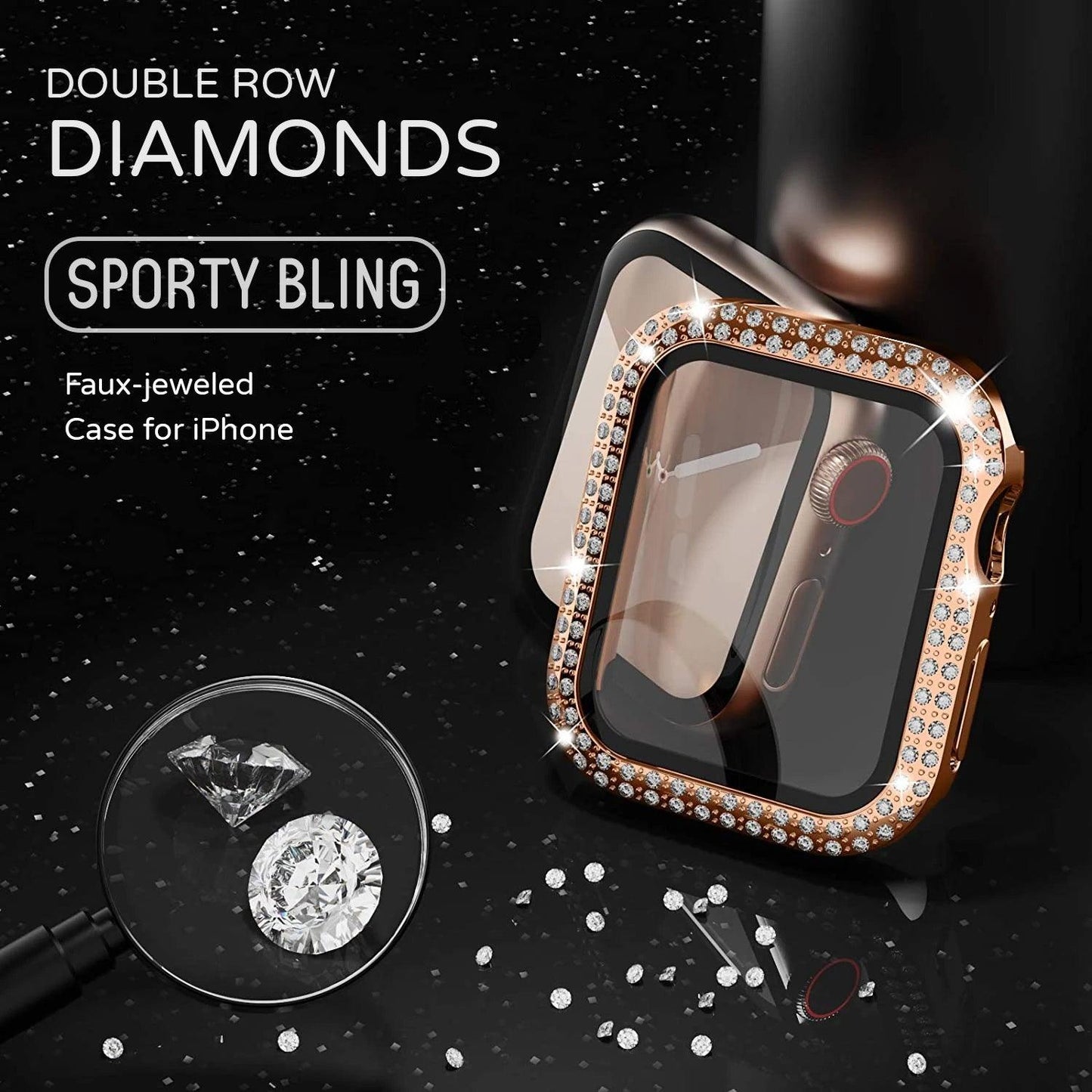 Diamond Bling Bumper Case For Apple Watch 8 7 3 4 5 6 SE 45/41/44/40/42/38mm - i-Phonecases.com