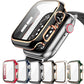 Electroplated Protective Case With Integral Tempered Glass For Apple Watch 8 7 6 SE 5 4 3 Series - i-Phonecases.com