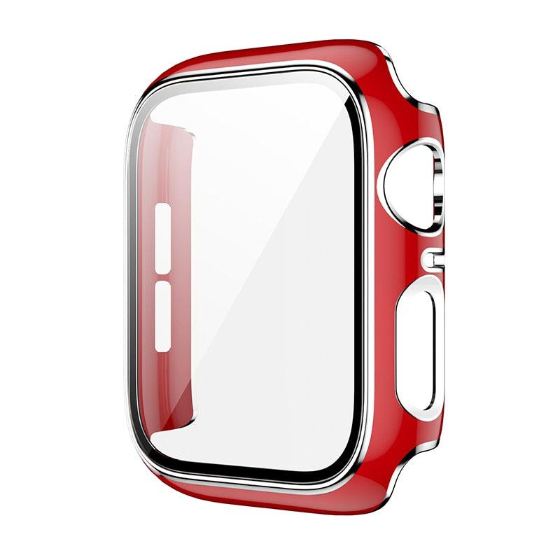 Two Tone Electroplated Case With Integral Tempered Glass For Apple Watch 8 7 6 SE 5 4 3