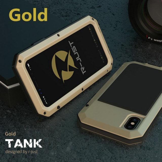 Full Body Rugged Military Protection TANK Case For iPhone Anti-Drop Anti-Shock Heavy Duty Aluminum Sealed Metal Shockproof Case For iPhone