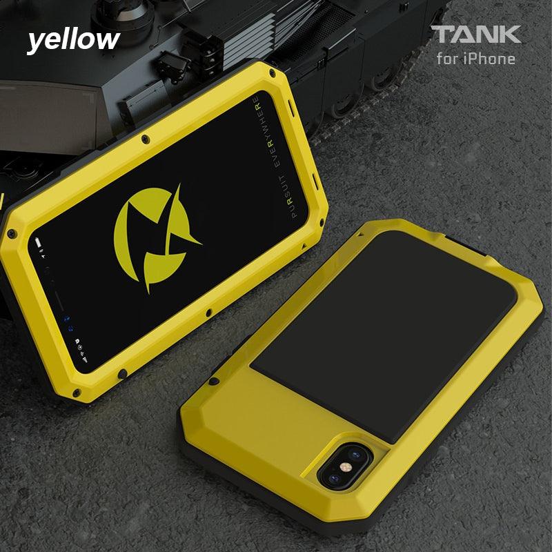 Full Body Rugged Military Protection TANK Case For iPhone Anti-Drop Anti-Shock Heavy Duty Aluminum Sealed Metal Shockproof Case For iPhone - i-Phonecases.com