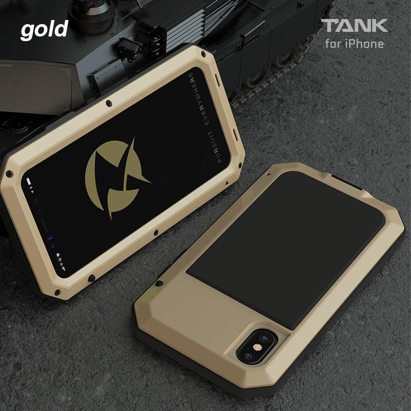 Full Body Rugged Military Protection TANK Case For iPhone Anti-Drop Anti-Shock Heavy Duty Aluminum Sealed Metal Shockproof Case For iPhone - i-Phonecases.com