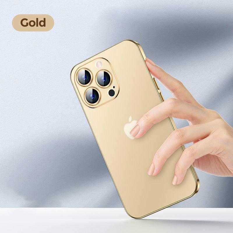 Full Lens Protection iPhone 13 Back Cover Ultra Slim Thin Electroplating Shockproof Airbag Case For iPhone 12 13 Pro Max