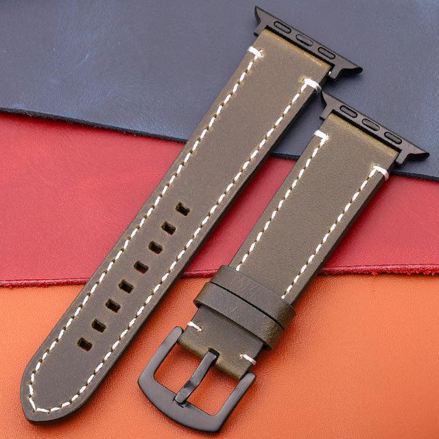 Genuine Leather Sports Strap For Apple Watch Series 7 6 5 4 SE Bracelet 44/45/40/41/42/38mm - i-Phonecases.com