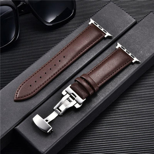 Genuine Leather Strap for Apple Watch 8 7 6 SE 5 4 3 Leather Watchband 38/40/41/42/44/45mm