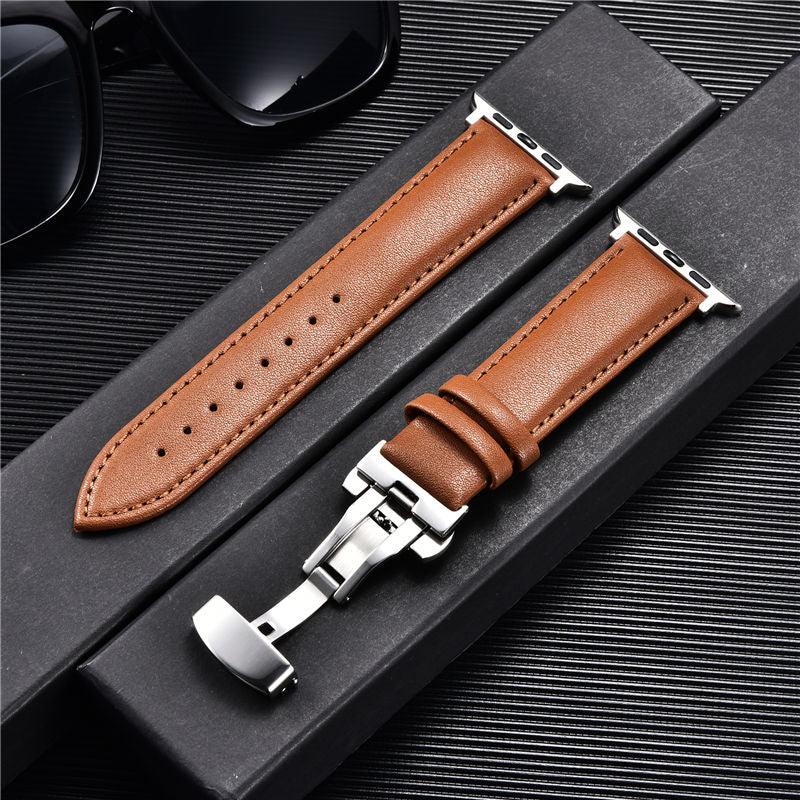 Genuine Leather Strap for Apple Watch 8 7 6 SE 5 4 3 Leather Watchband 38/40/41/42/44/45mm