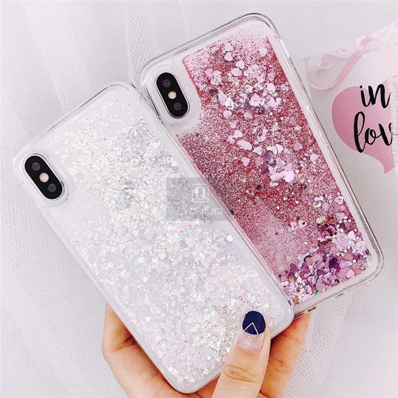 Glitter Bling Sequin Quicksand Love Hearts Phone Case For iPhone 14 Plus 13 Pro 12 Pro Max - i-Phonecases.com