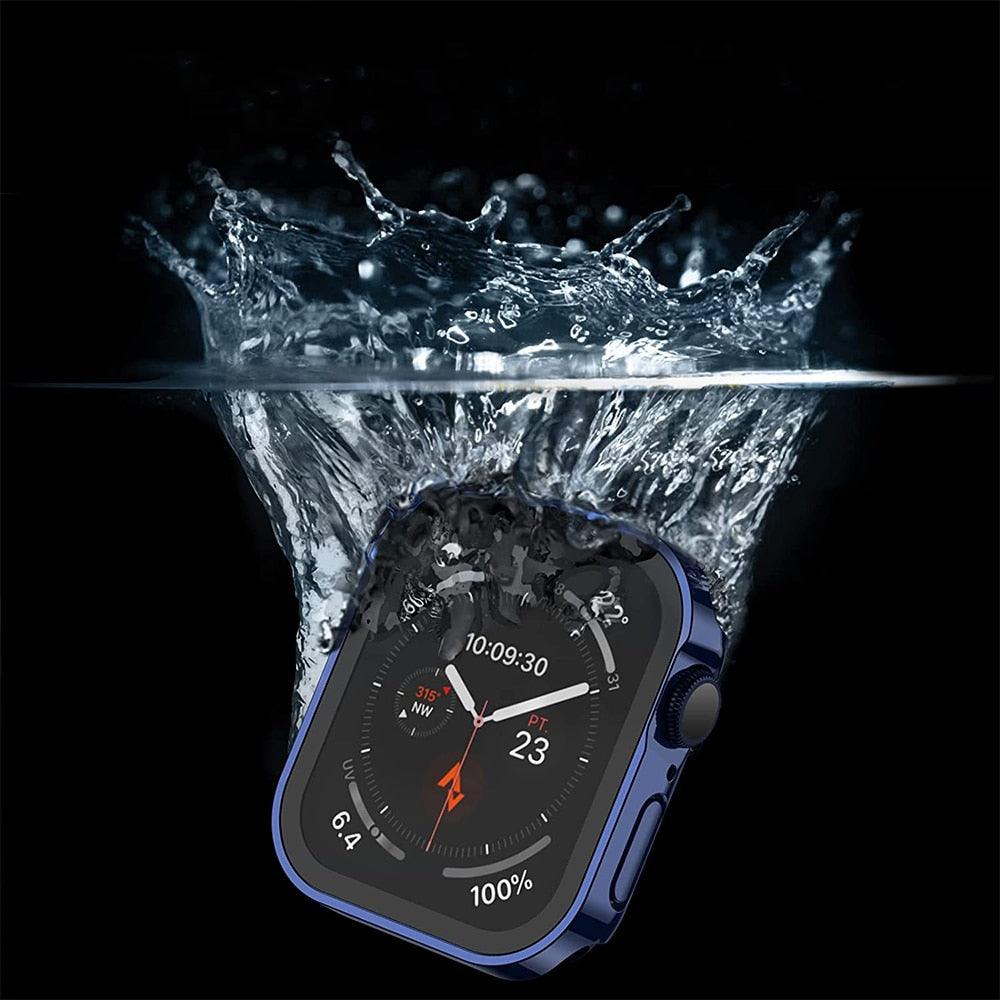 Straight Edge Bumper Waterproof Case for Apple Watch Series 7 8 iWatch 4 5 SE 6 Accessories