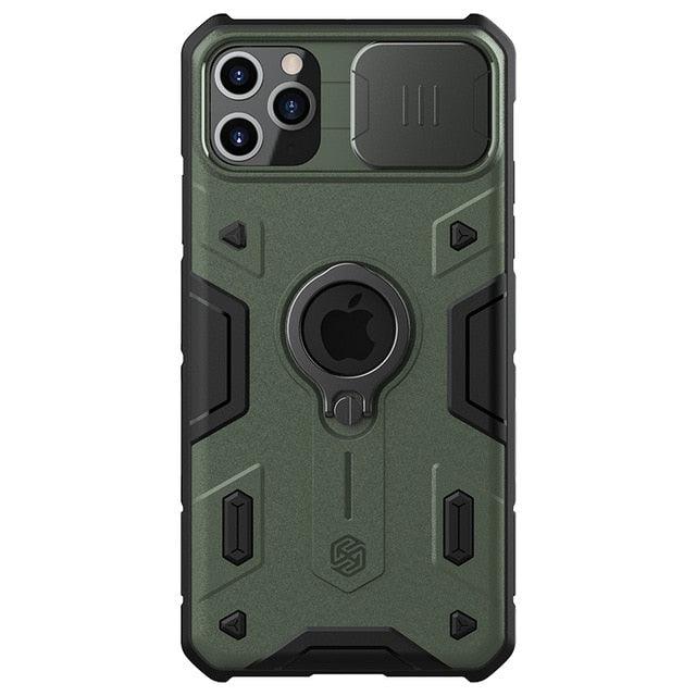 Impact Resistant Camshield Armor Phone Case for iPhone 12 11 Pro Max With Slide Camera Protection Case for iPhone 11 Pro Max Black & Army Green Phone Case