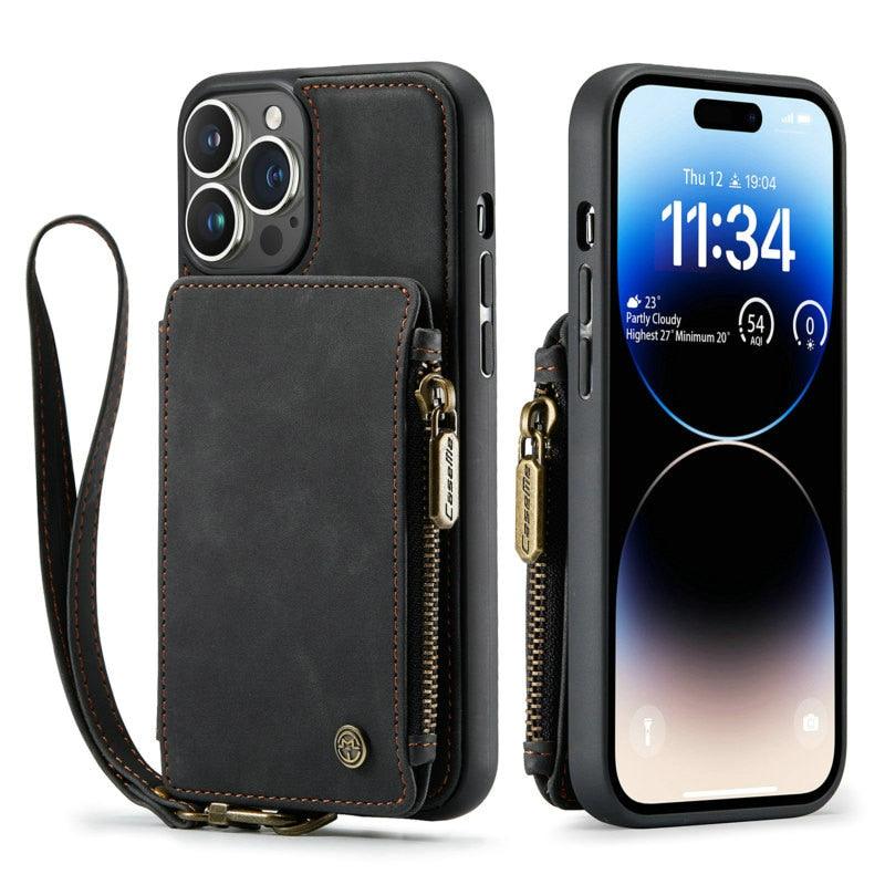 Leather Purse Wall Card Holder Flip Case For iPhone 13 12 14 Pro Max Mini 11 X XR XS Max