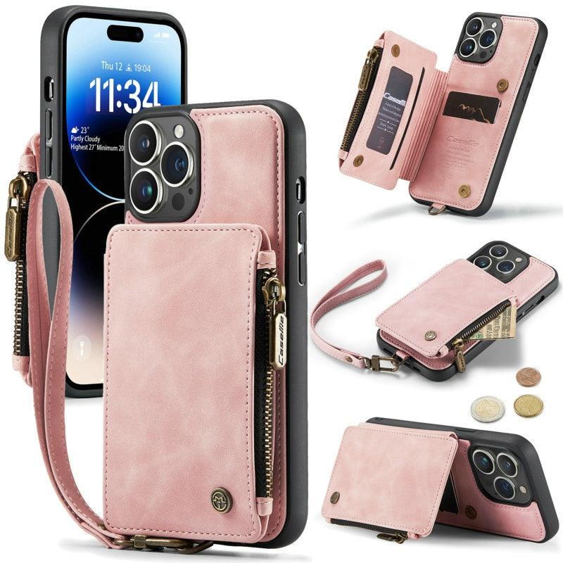 Leather Purse Wall Card Holder Flip Case For iPhone 13 12 14 Pro Max Mini 11 X XR XS Max