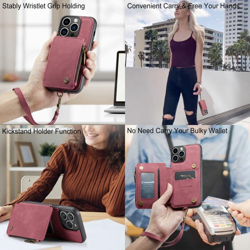 Leather Purse Wall Card Holder Flip Case For iPhone 13 12 14 Pro Max Mini 11 X XR XS Max