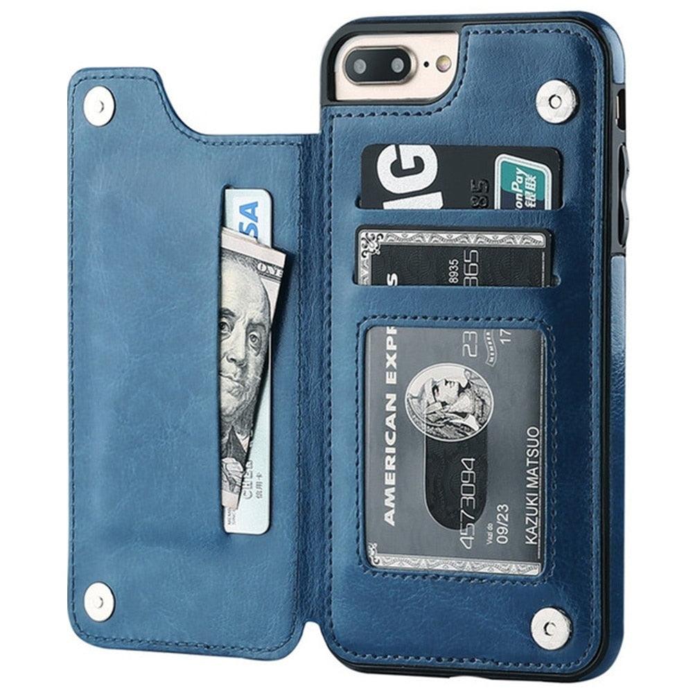 Leather Wallet 3 Card Holder Flip Cover for iPhone 14 Plus Pro Max 12 Pro 13 Mini Wallet Case