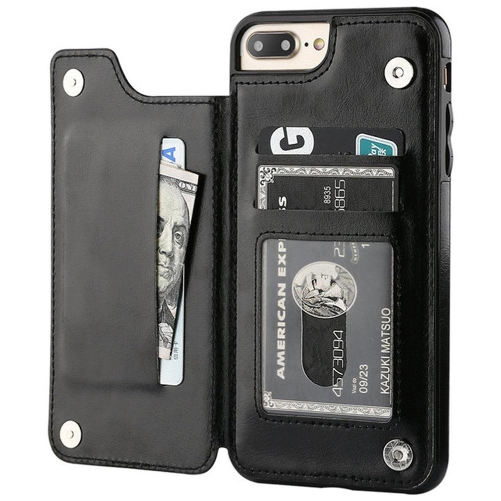 Leather Wallet 3 Card Holder Flip Cover for iPhone 14 Plus Pro Max 12 Pro 13 Mini Wallet Case