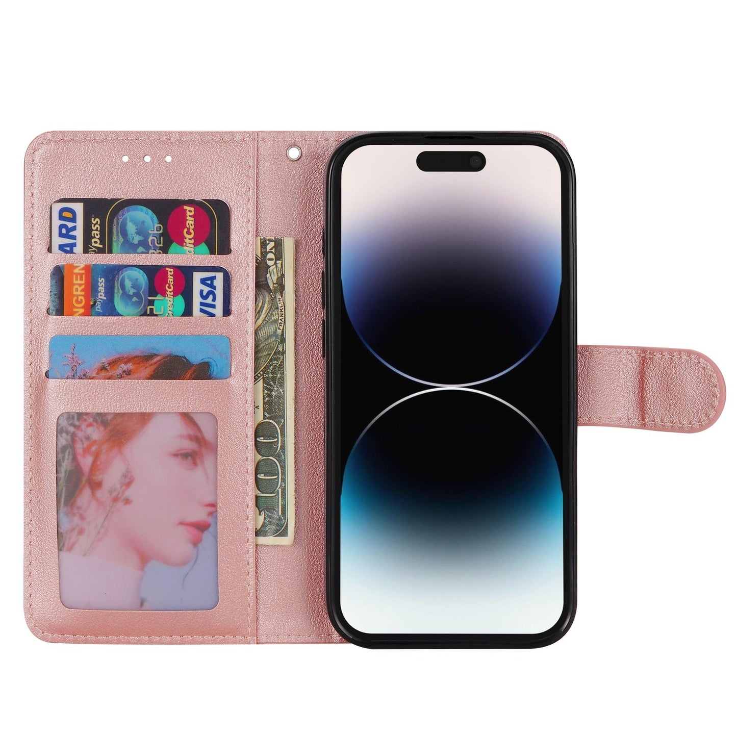 Leather Wallet Card Holder Case For iPhone 14 Plus 13 12 Pro Max Mini 11 Pro Max Flip Case - i-Phonecases.com