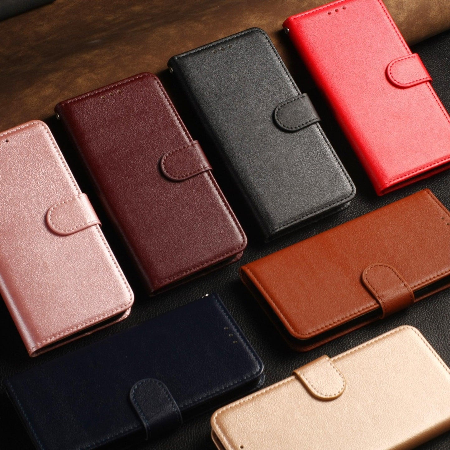 Leather Wallet Card Holder Case For iPhone 14 Plus 13 12 Pro Max Mini 11 Pro Max Flip Case - i-Phonecases.com