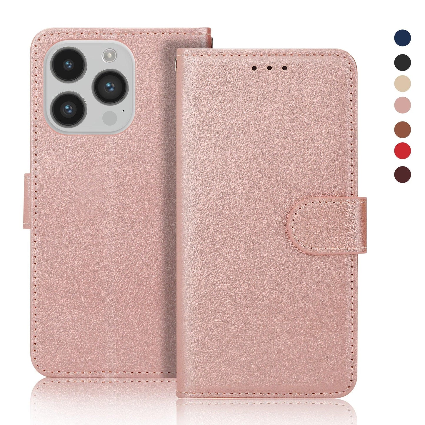 Leather Wallet Card Holder Case For iPhone 14 Plus 13 12 Pro Max Mini 11 Pro Max Flip Case - i-Phonecases.com