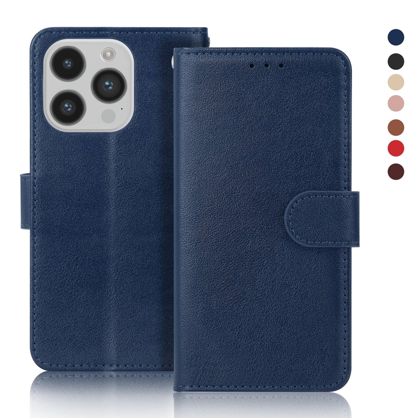 Leather Wallet Card Holder Case For iPhone 14 Plus 13 12 Pro Max Mini 11 Pro Max Flip Case - i-Phonecases.com