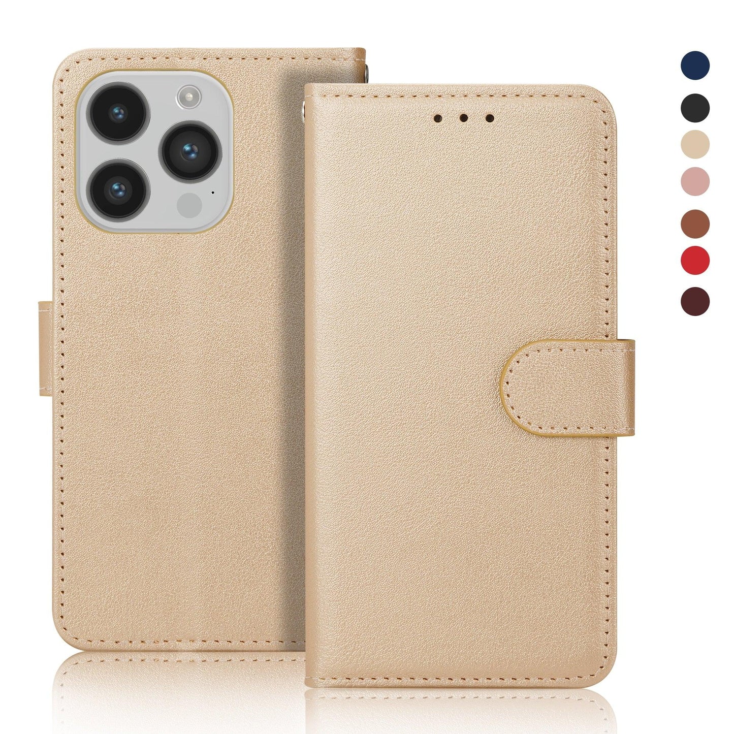 Leather Wallet Card Holder Case For iPhone 14 Plus 13 12 Pro Max Mini 11 Pro Max Flip Case - i-Phonecases.com